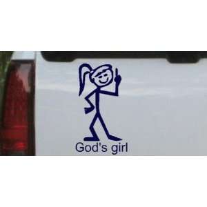 Navy 20in X 11.4in    Gods Girl Christian Car Window Wall Laptop Decal 
