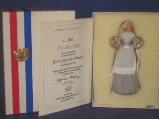   American Women PRISCILLA ALDEN Half Doll US Historical Society MIB