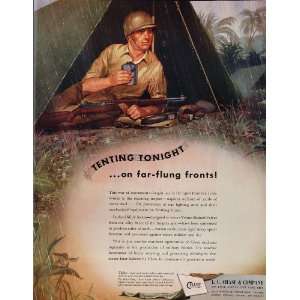   GI Soldier Tent Rain Sanford Mills   Original Print Ad