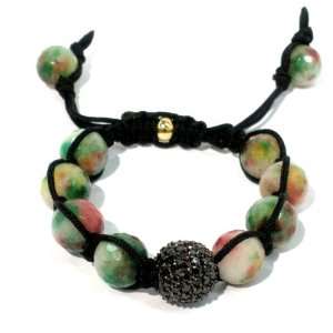   Candy Jade Genuine Stone Macrame Lock Adjustable Unisex Jewelry