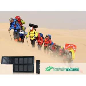 Solar Power Kit : Portable Solar Charger & 12,000 mAh Portable Battery 