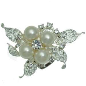  Solanum Silver Crystal Scarf Clip Jewelry