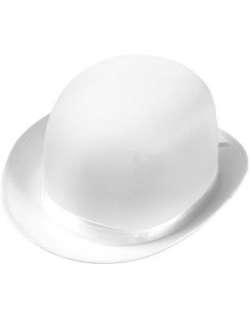    Deluxe Adult Formal White Derby Bowler Costume Coke Hat: Clothing