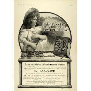  1905 Ad Egg O See Crisp Wheat Flakes Girl Bushel Field 
