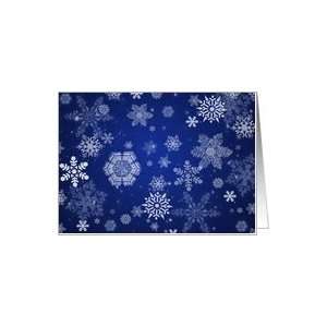  White Snowflakes On Blue Background Card: Health 