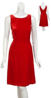 Sleek Classic Red Crushed Velvet ESCADA Dress 4 NEW  
