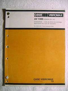 Parts manual for Case Vibromax AV1300 Vibrating Plate (English/German 
