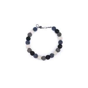  Handmade Beaded Jewelry   Smartie Necklace   Black/White 