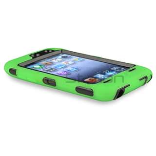   GREEN HARD CASE COVER SILICONE SKIN FOR IPOD TOUCH 4 4G+PRIVACY FILTER