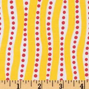  Hoopla Wave Stripe Yellow Fabric By The Yard: Arts, Crafts & Sewing