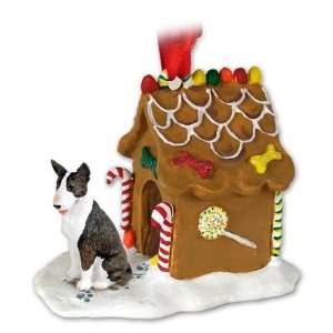   Bull Terrier Brindle Ginger Bread Dog House Ornament: Home & Kitchen