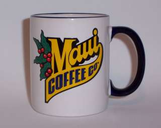 Maui Coffee Co Coffee Drink Mug Holiday Christmas Holly  