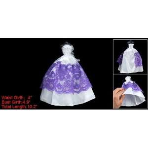   : Como Sleeveless White Purple Back Velcro Fastened Doll Dress: Baby