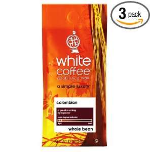 White Roasted Coffee, Colombian Supremo (Whole Bean), 12 Ounce Bags 