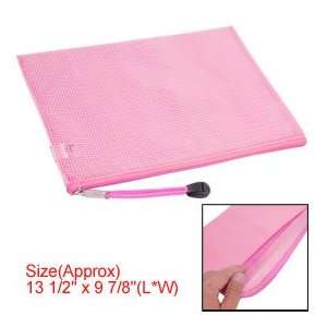  A4 Size Paper Clear Dark Pink Soft Plastic Files Bag 