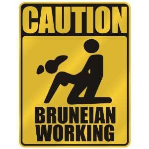   CAUTION  BRUNEIAN WORKING  PARKING SIGN BRUNEI