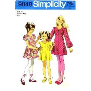   9848 Vintage Sewing Pattern Girls Dress Size 10: Arts, Crafts & Sewing