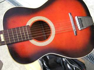 Vintage Silvertone Model 319 Acoustic Guitar with Bag & Strap  