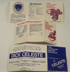 1982 & 1983 Cleveland Indians Baseball Schedule Lot x 3  