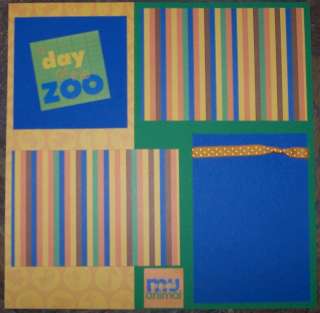 Premade Scrapbook Pages 12x12 Pre made Day At The Zoo Animals  