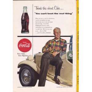   Coca Cola Ad Teenager Leaning on Car Drinking Coke Original Coke Ad