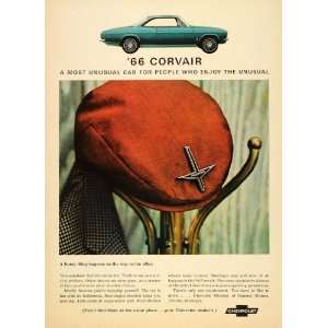 1965 Ad GM Chevrolet 1966 Corvair Automobile Monza Hat 