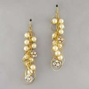 Sista Jewelry Custom Rhinestone Synthetic Pearl Dangle Earring Set 