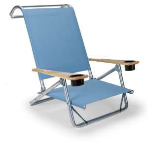   Folding Beach Arm Chair with Cup Holders, Sky: Patio, Lawn & Garden