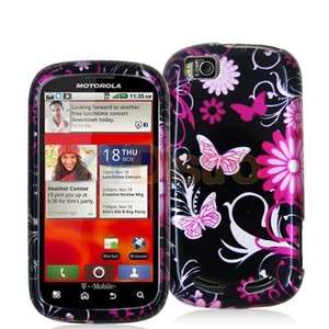 Pink Butterfly New Case Cover for Motorola Cliq 2 MB611  