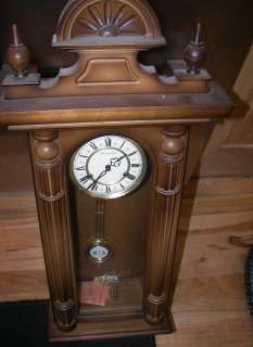 Schmeckenbecher clock CHIME CLOCK WOOD 29 TALL GERMANY  