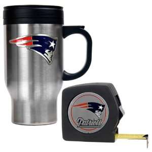 New England Patriots NFL Travel Mug & Tape Measure Gift Set   Primary 
