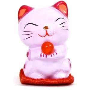  Maneki Neko Lucky Mini Cat, Pink 