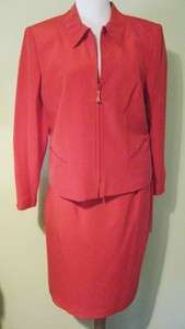 SHOMI Petites 2pc Red SILK Skirt & Jacket Blazer Suit NEW Size 14 NWT 