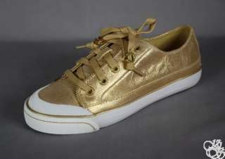   Metallic Dusted Suede Gold Sneakers Womens Shoes A1046 New  