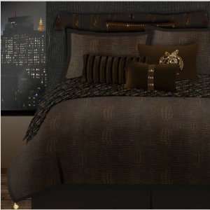  A.B Siara Comforter Set in Black and Gold Size: Deluxe 