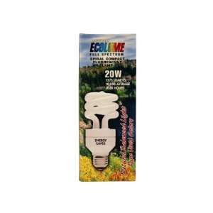 Full Spectrum Ecolume Compact Fluorescent Light Bulb, 20 Watt, 5000K 