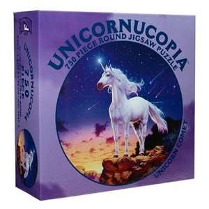    Unicornucopia Unicorn Comet Round Jigsaw Puzzle: Toys & Games