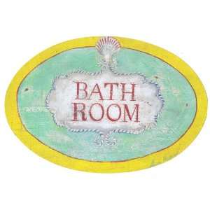  Yellow Board with Shells Bath Room Oval Bath Plaque