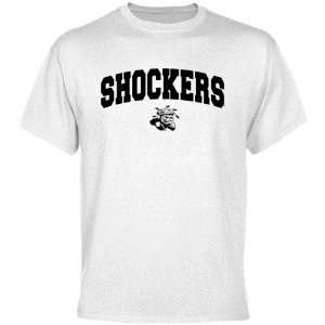 NCAA Wichita State Shockers White Mascot Arch T shirt:  
