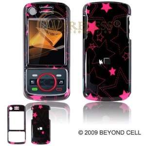  Motorola i856 Cell Phone Pink Shimmering Stars Desgn 