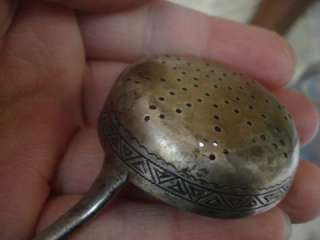 Rare Russian Imperial Soviet silver tea strainer 1894 84  