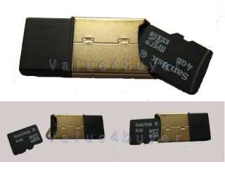 USB 2.0 Memory Slim Metal Card Reader MicroSD T Flash  