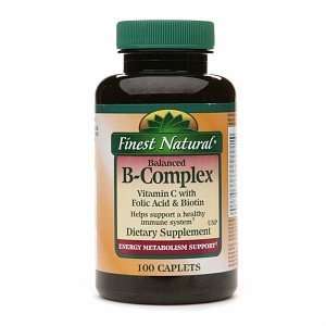 Finest Natural B Complex Vitamin C with Folic Acid and Biotin Caplets 