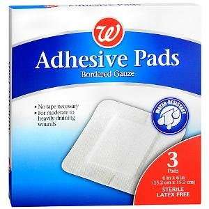   Adhesive Pads Bordered Gauze, 6 x 6 Inch, 3 ea 