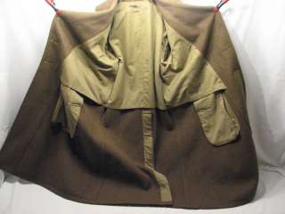 VINTAGE WWII ARMY MILITARY ISSUE WINTER WOOL OVERCOAT GREEN FULL 