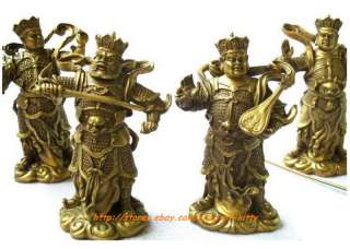 China Bronze 4 Great Heavenly Kings immortals Statue 5  