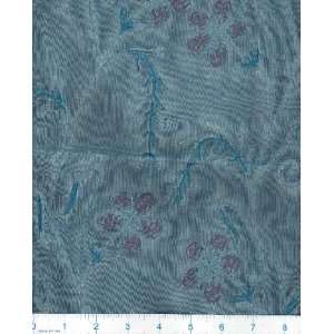   Embroidered Cotton Blues Fabric By The Yard Arts, Crafts & Sewing