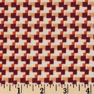  56 Wide Cotton Lawn Squares Orange/Burgundy/White Fabric 