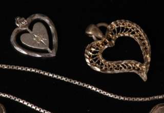 Lot of 20 VNTG/CONTEMP Sterling Silver Heart PENDANTS *PUFFY *CHAINS 