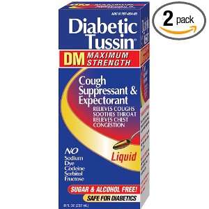 Diabetic Tussin DM Cough Suppressant Expectorant, Maximum Strength, 8 